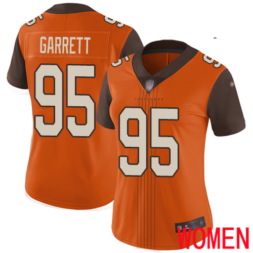 Cleveland Browns Myles Garrett Women Orange Limited Jersey #95 NFL Football City Edition